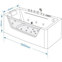 Акриловая гидромассажная ванна 160х85 см Grossman GR-16085