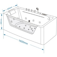 Акриловая гидромассажная ванна 160х85 см Grossman GR-16085