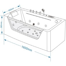Акриловая гидромассажная ванна 160х85 см Grossman GR-16085
