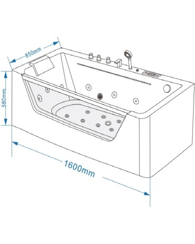 Акриловая гидромассажная ванна 160х85 см Grossman GR-16085