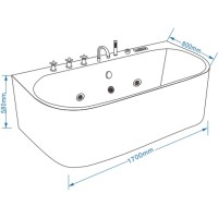Акриловая гидромассажная ванна 170х80 см Grossman GR-17075-2317080