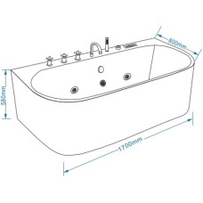 Акриловая гидромассажная ванна 170х80 см Grossman GR-17075-2317080