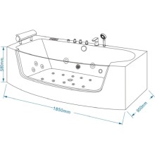Акриловая гидромассажная ванна 185х90 см Grossman GR-18590
