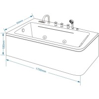 Акриловая гидромассажная ванна 170х95 см Grossman GR-17095L