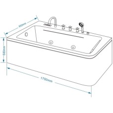 Акриловая гидромассажная ванна 170х95 см Grossman GR-17095L