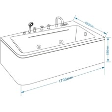 Акриловая гидромассажная ванна 170х95 см Grossman GR-17095R