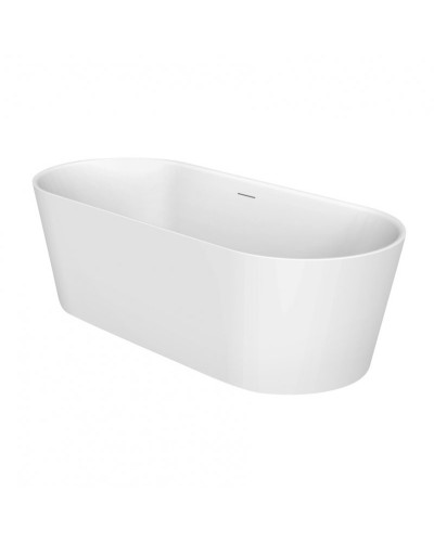 Отдельностоящая овальная акриловая ванна со сливом-переливом цвета хром BelBagno BB416-2000-850