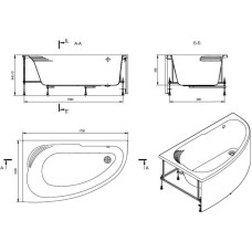 Акриловая ванна 170х100 см L Roca Merida ZRU9302992