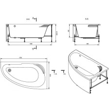 Акриловая ванна 170х100 см R Roca Merida ZRU9302993