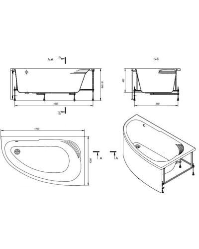 Акриловая ванна 170х100 см R Roca Merida ZRU9302993