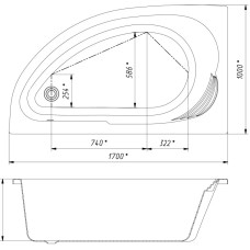 Акриловая ванна 170х100 см R Roca Merida ZRU9302993