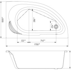 Акриловая ванна 170х100 см L Roca Merida ZRU9302992
