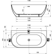 Акриловая ванна 166x80 см Ravak Freedom W XC00100033