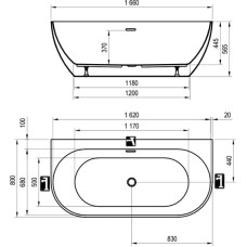 Акриловая ванна 166x80 см Ravak Freedom W XC00100033