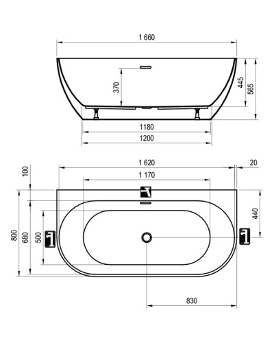 Акриловая ванна 166x80 см Ravak Freedom W XC00100033