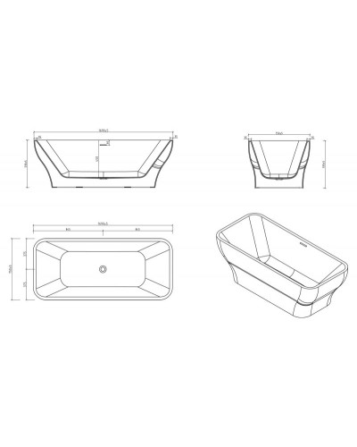 Акриловая ванна BelBagno BB73-1700-750