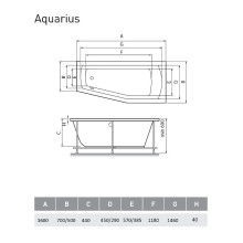 Акриловая ванна Relisan Aquarius 160х70 R Гл000013736 без гидромассажа