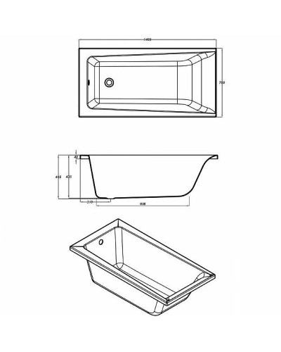 Акриловая ванна Cersanit Lorena 140х70 63345 без гидромассажа