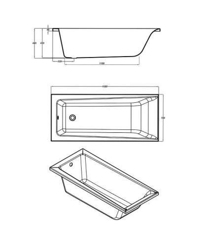 Акриловая ванна Cersanit Lorena 160х70 63322 без гидромассажа