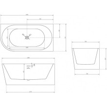 Акриловая ванна 150х78 см R Abber AB9257-1.5 R
