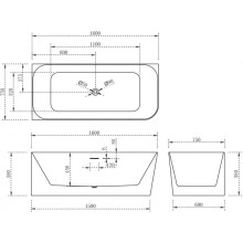 Акриловая ванна 160х75 см L Abber AB9331-1.6 L