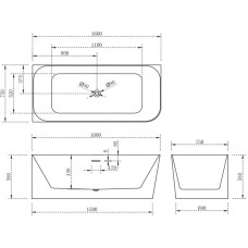 Акриловая ванна 160х75 см L Abber AB9331-1.6 L