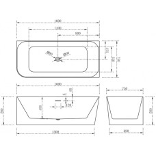 Акриловая ванна 160х75 см R Abber AB9331-1.6 R
