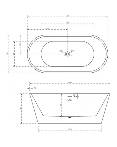 Акриловая ванна 150х75 см Abber AB9320-1.5