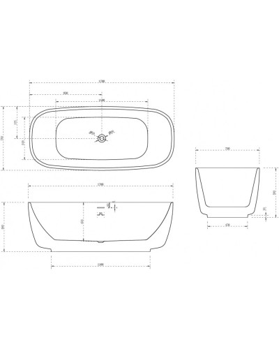 Акриловая ванна 170х75 см Abber AB9269