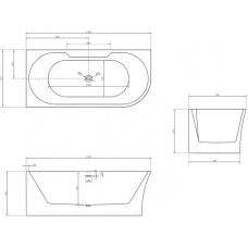 Акриловая ванна 170х78 см L Abber AB9335-1.7 L