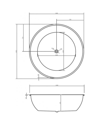 Акриловая ванна 150х150 см Abber AB9279MB