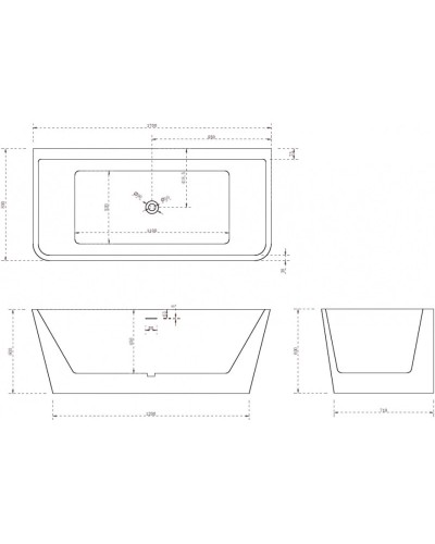 Акриловая ванна 170х80 см Abber AB9298