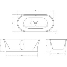 Акриловая ванна 160х80 см Abber AB9201-1.6