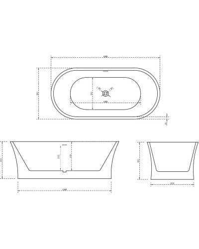 Акриловая ванна 160х80 см Abber AB9201-1.6