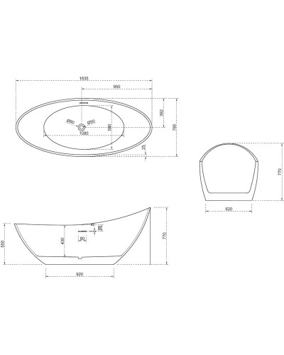 Акриловая ванна 183,5х78,5 см Abber AB9233DB
