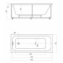 Акриловая ванна Aquatek Eco-friendly Мия 165x70 MIY165-0000001 без панелей, каркаса и слив-перелива