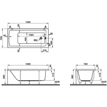 Акриловая ванна Vitra Neon 150x70 52510001000 без гидромассажа