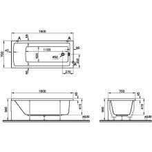 Акриловая ванна Vitra Neon 160x70 52520001000 без гидромассажа