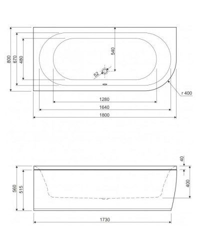 Акриловая ванна 180х80 см R Cezares Metauro METAURO CORNER-180-80-40-R-W37