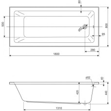 Акриловая ванна 180х80 см Cezares Plane solo mini PLANE SOLO MINI-180-80-42-W37