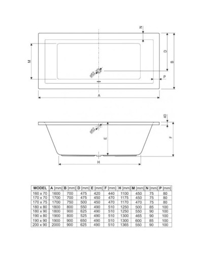 Акриловая ванна 160х70 см Cezares Plane PLANE-160-70-42-W37