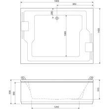 Акриловая ванна 190х145 см Cezares Plane Duo PLANE_DUO-190-145-51-W37