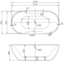 Акриловая ванна 179,5х85,5 см BelBagno BB28
