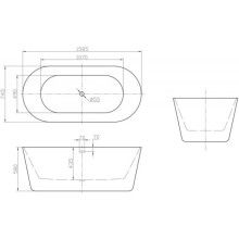 Акриловая ванна 158,5х74,5 см BelBagno BB306-1585