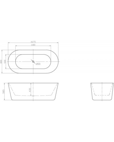 Акриловая ванна 167,5х80 см BelBagno BB306-1675