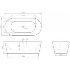 Акриловая ванна 178,5х84 см BelBagno BB306-1785