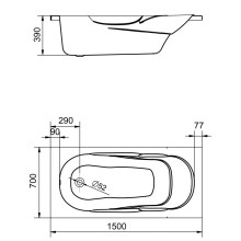 Акриловая ванна 150х70 см Santek Касабланка М 1.WH50.1.530