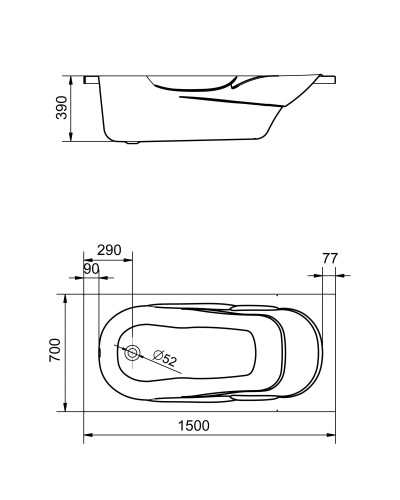 Акриловая ванна 150х70 см Santek Касабланка М 1.WH50.1.530