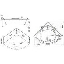 Акриловая ванна Bas Ривьера 161x161 В 00029 без гидромассажа