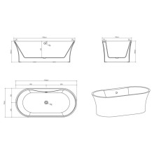 Акриловая ванна 170х79 см BelBagno BB201-1700-800